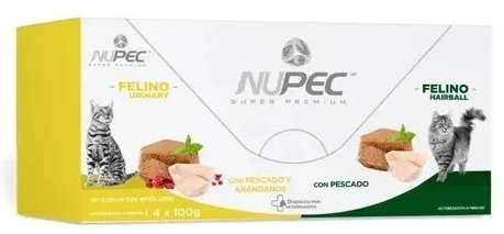 NUPEC ALIMENTO HÚMEDO LATAS - FELINO HAIRBALL Y URINARY 4 LATAS X 100 GRAMOS c/u