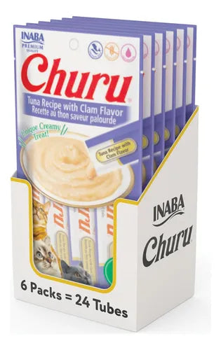 CHURU GATO ATÚN Y ALMEJA 24 TUBOS DE 14 G C/U
