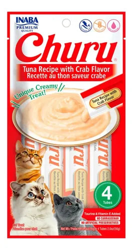 CHURU GATO ATÚN Y CANGREJO 24 TUBOS DE 14 G C/U