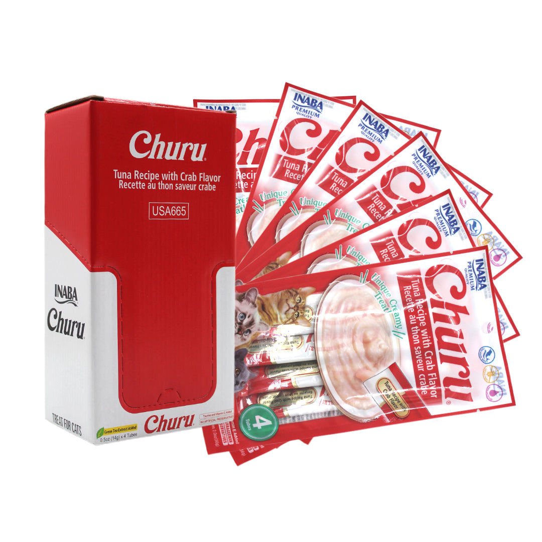 CHURU GATO ATÚN Y CANGREJO 24 TUBOS DE 14 G C/U