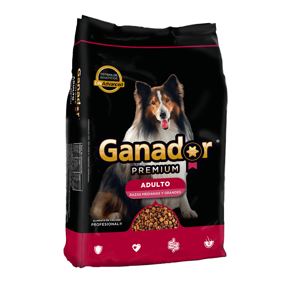 GANADOR PREMIUM ADULTO RAZAS MEDIANAS Y GRANDES 20KG