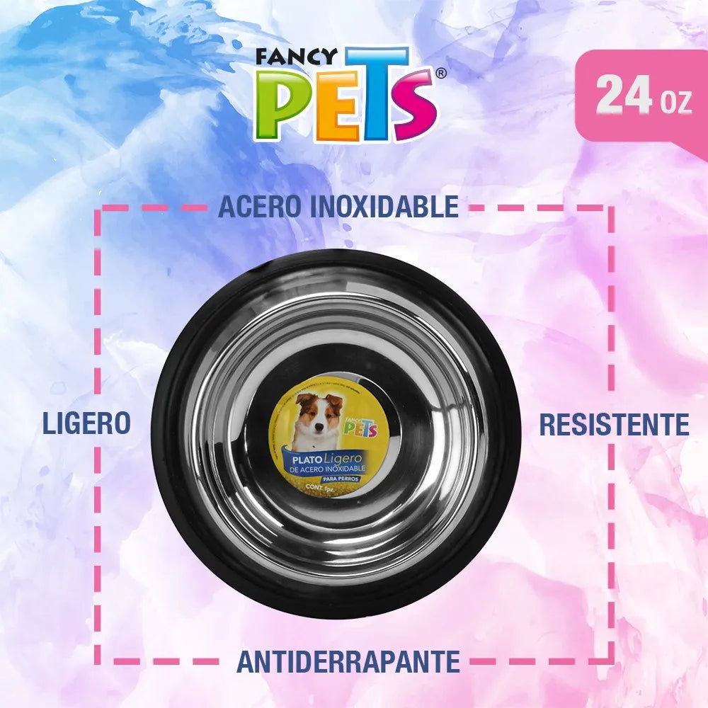 PLATO ACERO INOXIDABLE 24 OZ CON ANTIDERRAPANTE - 24 OZ
